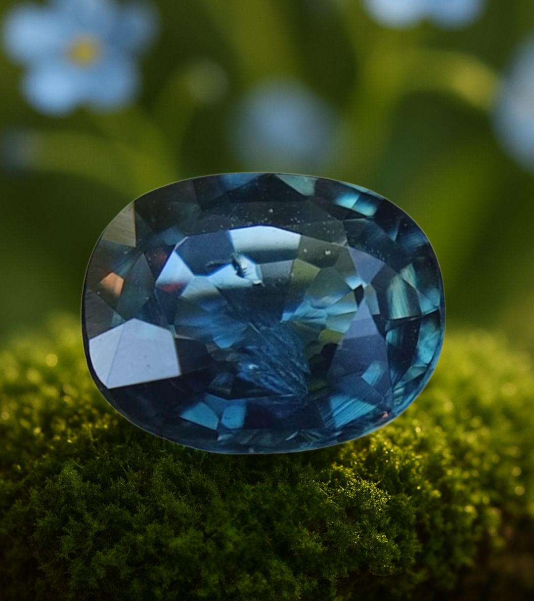 Electric Blue Saphir 0.58 ct Madagaskar unbehandelt ovaler Schliff
