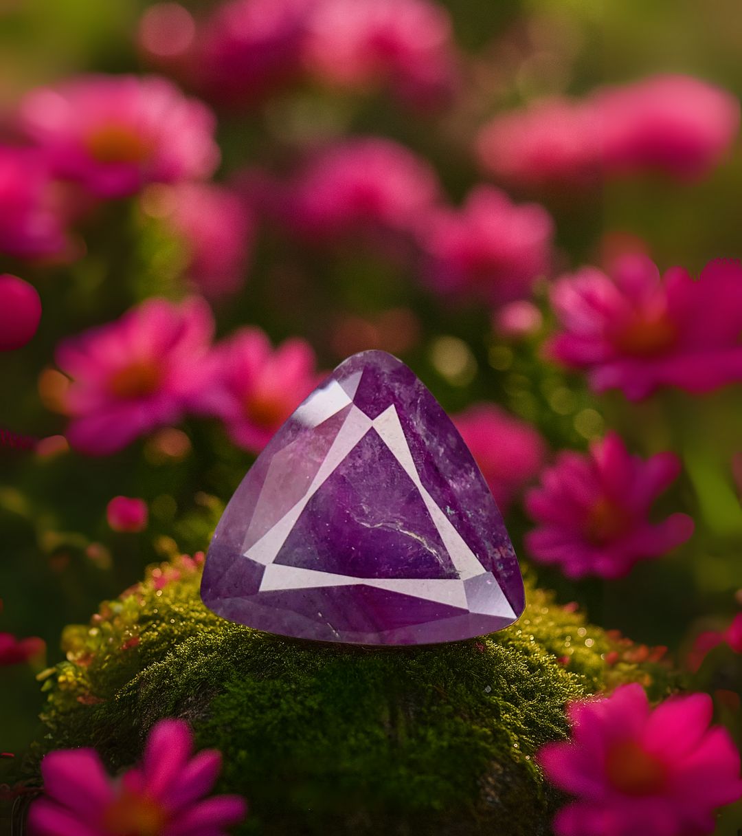Kashmir Saphir 1.95 ct unbehandelt Trillion Schliff mit Nebula Einschluss